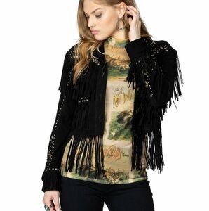 Double D Ranch Leather Fringe Jacket  30th Anniversary Edition Collection 2X NWT